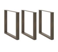 vidaXL Dining Table Legs U-Shaped 3 pcs Natural Steel 90x(72-73) cm Steel