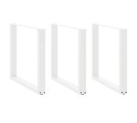 vidaXL Dining Table Legs U-Shaped 3 pcs White 90x(72-73) cm Steel