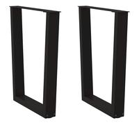 vidaXL Dining Table Legs V-Shape 2 pcs Black 60x(72-73.3) cm Steel