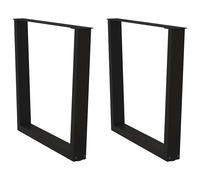Coffee Table Legs V-Shape Black Powder-Coated Steel 80x(72-73cm) Set of Two pcs