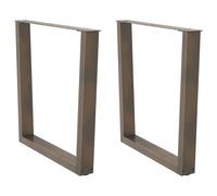 vidaXL Dining Table Legs V-Shape 2 pcs Natural Steel 80x(72-73.3) cm Steel