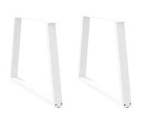 Dining Table Legs V-Shape 2 pcs White 100x(72-73.3) cm Steel