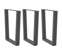 vidaXL Dining Table Legs V-Shape 3 pcs Anthracite 70x(72-73.3) cm Steel