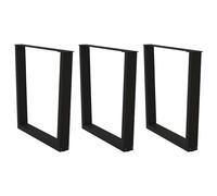 vidaXL Dining Table Legs V-Shape 3 pcs Black 90x(72-73.3) cm Steel