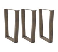 vidaXL Dining Table Legs V-Shape 3 pcs Natural Steel 70x(72-73.3) cm Steel