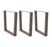 vidaXL Dining Table Legs V-Shape 3 pcs Natural Steel 90x(72-73.3) cm Steel