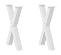 vidaXL Dining Table Legs X-Shaped 2 pcs White 50x(72-73) cm Steel