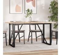 vidaXL Dining Table Kitchen Dinner Table O-Frame Solid Wood Pine and Steel