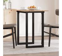 vidaXL Dining Table O-Frame 80x50x75 cm Solid Wood Pine and Steel