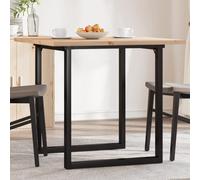 vidaXL Dining Table Kitchen Dinner Table O-Frame Solid Wood Pine and Steel