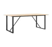 vidaXL Dining Table O-Frame Kitchen Dinner Table Solid Wood Pine and Cast Iron
