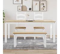 vidaXL Dining Table Kitchen Table Dining Room Table White Solid Wood Pine