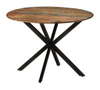 vidaXL Dining Table Ø110x78 cm Solid Wood Reclaimed and Steel