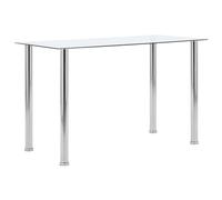 vidaXL Dining Table Transparent 120cm Tempered Glass Kitchen Dinner Table