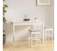 Dining Table White 110x55x75 cm Solid Wood Pine