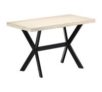 Vidaxl Dining Table White 120X60X75 Cm Solid Mango Wood