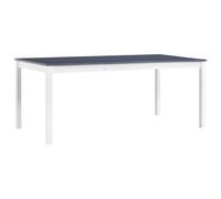 vidaXL Dining Table White and Grey 180x90x73 cm Pinewood
