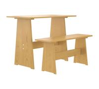 Vidaxl Dining Table With Bench Reine Honey Brown Solid Wood Pine