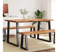 Vidaxl Dining Table With Live Edge 140X80X75 Cm Solid Wood Acacia