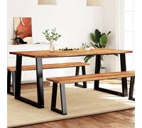 vidaXL Dining Table with Live Edge 180x90x75 cm Solid Wood Acacia