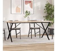 vidaXL Dining Table X-Frame 180x90x75 cm Solid Wood Pine and Steel