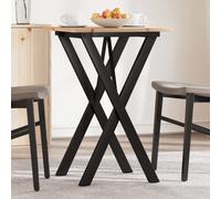vidaXL Dining Table X-Frame 50x50x75 cm Solid Wood Pine and Steel