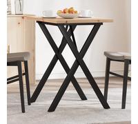 vidaXL Dining Table Kitchen Dinner Table X-Frame Solid Wood Pine and Steel