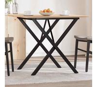 vidaXL Dining Table X-Frame 90x90x75 cm Solid Wood Pine and Steel