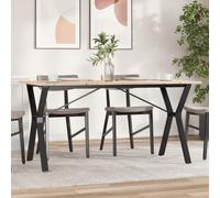 vidaXL Dining Table Y-Frame 160x80x75 cm Solid Wood Pine and Steel