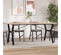 vidaXL Dining Table Kitchen Dinner Table Y-Frame Solid Wood Pine and Steel