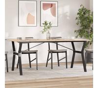 vidaXL Dining Table Kitchen Dinner Table Y-Frame Solid Wood Pine and Steel