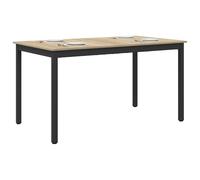vidaXL Dining Tables 140 x 80 x 75 cm METAL, Modern Dining Table, Stylish Indoor Furniture, Durable Metal Frame, Engineered Wood, Easy To Clean Square Leg Design