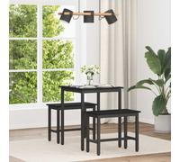 VidaXL Dining Tables 60 X 60 X 75 Cm Engineered Wood Black Oak Square