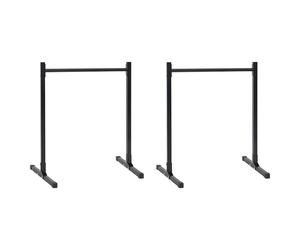 vidaXL Dip Stations 2 pcs Black 109 x 90 x 105 cm Powder-coated steel