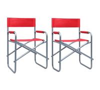 vidaXL Director's Chairs 2 pcs Steel Red
