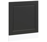 vidaXL Dishwasher Panel - Black Engineered Wood Cover - Porto Range 60x1.5x67 cm - Modern Kitchen Decor Protection