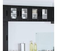 vidaXL Dishwasher Panel Lucca 2 pcs Black 60 x 31 x 40 cm