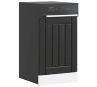 vidaxl Lucca Dishwasher Panel - Black Engineered Wood - Durable Kitchen Front Panel - 45 x 1.5 x 67 cm