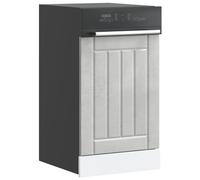 vidaxl Lucca Dishwasher Front Panel - Engineered Wood - Concrete Grey 45 x 1.5 x 67 cm Modern Kitchen Protection