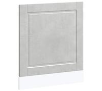 vidaxl Dishwasher Panel - Engineered Wood - Concrete Grey - 60x1.5x67 cm - Modern Kitchen Appliance Cover