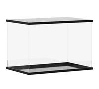 vidaXL Acrylic Display Box - Transparent 56x36x37 cm Collector Case with Black Base, Ideal for Toys and Collectibles, Easy to Assemble, Glue-Free Design