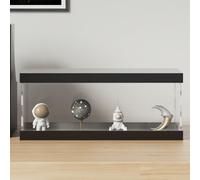 vidaXL Durable Plexiglass Display Box - Transparent Acrylic Protective Case for Collectibles, Toys, Models, Souvenirs, 34cm x 16cm x 14cm, Black Base