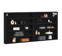 vidaXL Display Cabinet Black Oak 100 x 8.5 x 50 cm Engineered Wood, Office Storage Solution, Chic Display Cabinet, Modern Wall-Mounted Shelves, Functional Organizer for Bedroom, Contemporary Decor