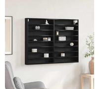 vidaXL Display Cabinet Black Oak 100 x 8.5 x 75 cm Engineered Wood