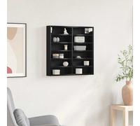 Display Cabinet Black Oak 60 x 8.5 x 58 cm Engineered Wood Wall-Mounted Shelf XL
