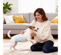 vidaXL Disposable Dog Diaper Male 50 pcs White XS, Dog Care, Pet Diaper, Breathable Design, Canine Hygiene Pants Travel Accessory, Incontinence Solution, Animal Protection