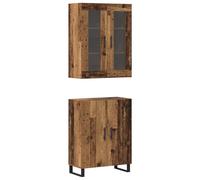 vidaXL Distressed wood wardrobe, made of engineered wood, with 2 doors, the distressed finish gives a rustic look and there is plenty of storage space, ideal for the dining room and the