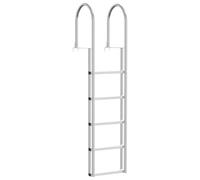 vidaXL Dock Ladder 5-Steps Silver 45 x 11.5 x 190 cm Aluminum, Aluminium Dock Ladder, Rectangular, Non-Slip, Ergonomic, Aquatic Access, Pool Accessory for Safe Water Fun, Outdoor Use