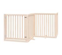 vidaXL Dog Barrier Folding Door 10 Panels Poplar Wood, Pet Gate, Dog Gate for Stairs, Puppy Gate for Stairs