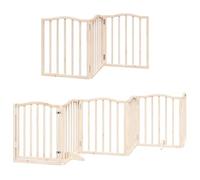 vidaXL Dog Barrier Folding Gate 12 Panels Poplar Wood Pet Barrier Dog Gate for Stairs Puppy Gate for Stairs